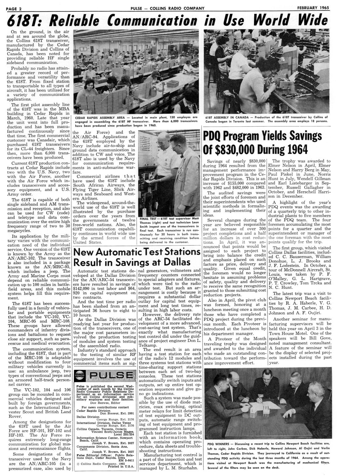 Collins Pulse, Display Page