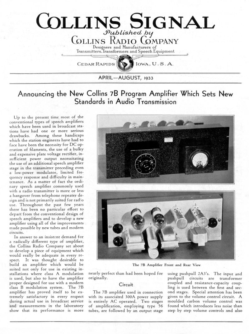 Collins Column, Display Page